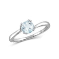 Aquamarine Ring March Birthstone Jewelry 0.40 Carat Sterling Silver Solitaire