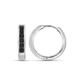 Sterling Silver Black Diamond Hoop Earrings Women 1/4 Carat Hypoallergenic Jewelry