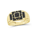 Men's Black Diamond Ring 0.25 CTW Gold Plated Silver Statement Jewelry