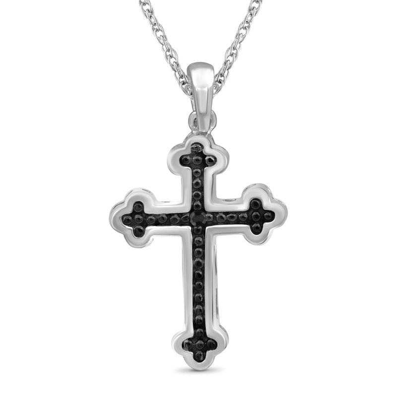 Diamond Cross Pendant Necklace for Women in Sterling Silver