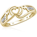 Women’s Diamond Accent Gold Plated Silver Ring - 14K Gold Style, Size 6