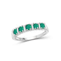 Emerald Birthstone Ring 0.60 Carat Sterling Silver Jewelry for Women - Size 7