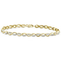 Infinity Bracelet with White Diamond Accents - 14k Gold-Plated Jewelry for Women