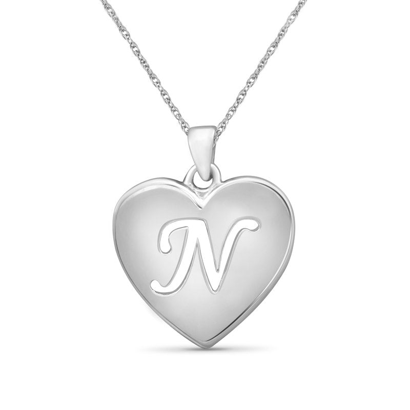 Personalized Sterling Silver Initial Pendant Necklace with Rope Chain