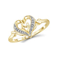 Mom Ring 14K Gold Plated Silver with White Diamonds - Mother Daughter Gift