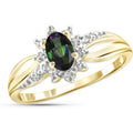 Mystic Topaz Birthstone Ring 0.45 Carat 14K Gold Plated Silver Jewelry - Size 7