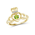 Peridot Birthstone Ring 0.25 Carat Gold Plated Silver Jewelry for Women