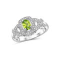 Peridot Birthstone Ring 0.50 Carat Sterling Silver Jewelry with White Diamonds