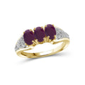 Genuine 1.45 Carat Ruby Birthstone Ring in 14K Gold Plated Silver - Hypoallergenic Jewelry