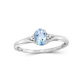 Sky Blue Topaz Gemstone Ring with White Diamond Accents in Sterling Silver – Birthstone Jewelry for Women