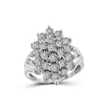 Sterling Silver White Diamond Cluster Ring for Women - Elegant Everyday Jewelry