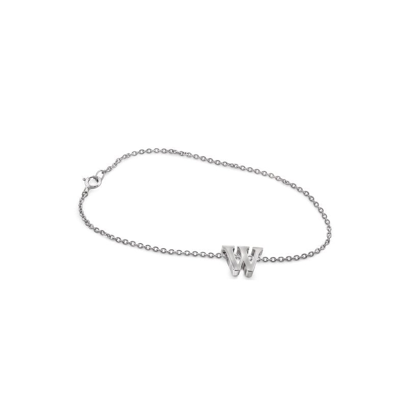 Sterling Silver Initial Charm Bracelet - Minimalist Jewelry for Women