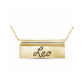 Zodiac Sign Necklace - 14K Gold Over Silver Leo Nameplate Pendant for Women