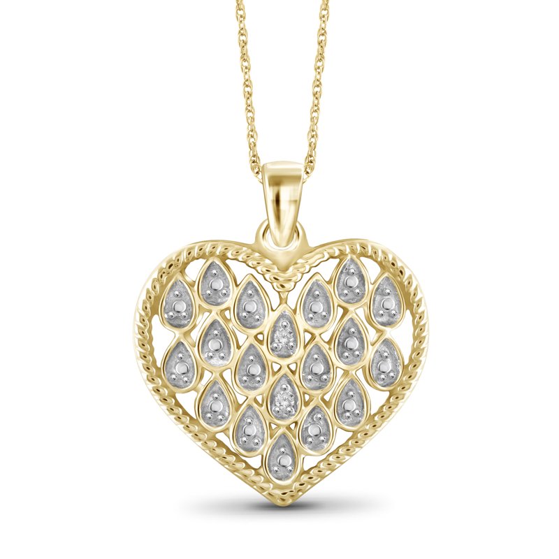 Diamond Accent 14K Gold Over Silver Heart Pendant Necklace 18"