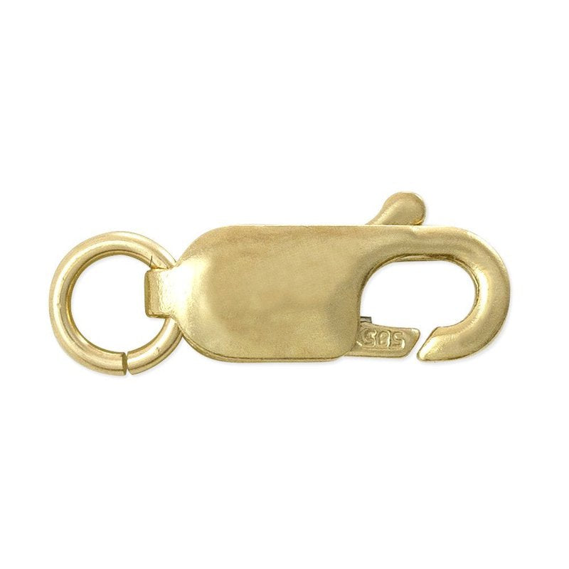14K Solid Gold Lobster Clasp 8x3mm Jewelry Fastener for Bracelets & Necklaces