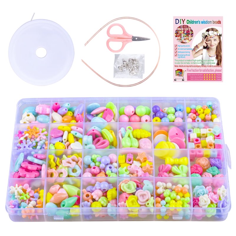 Kids Jewelry Making Kit for Girls Ages 4-8 - Creative Beading Craft Set with Storage Box