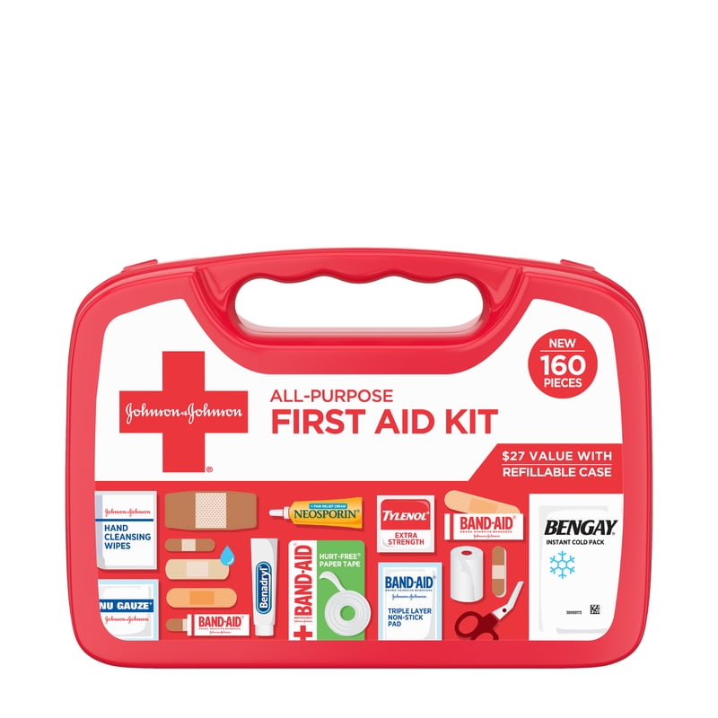 All-Purpose Portable First Aid Kit with 160 Pieces - Compact Emergency Medical Supplies