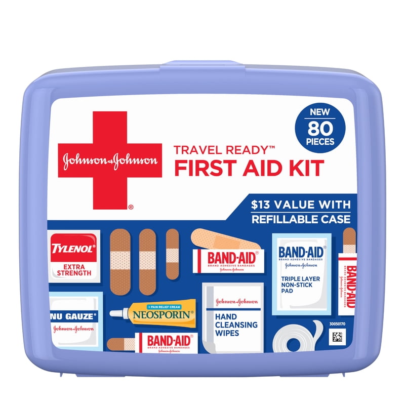 Travel Ready First Aid Kit - 80 Piece Portable Emergency Medical Supplies