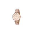 Women's Rose Gold Leather Strap Analog Watch with Quartz Movement - Elegant & Durable