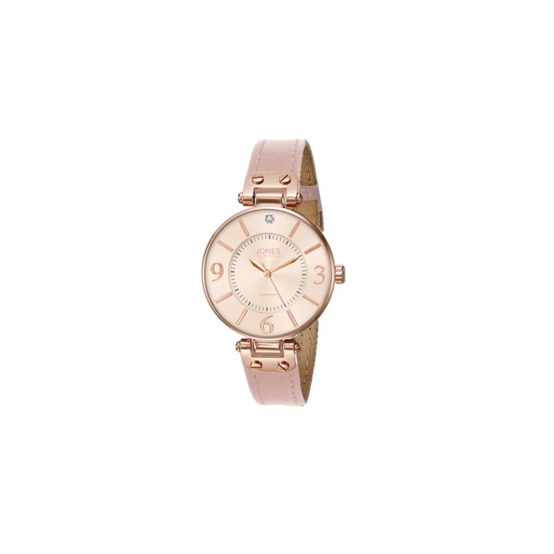 Women's Rose Gold Leather Strap Analog Watch with Quartz Movement - Elegant & Durable