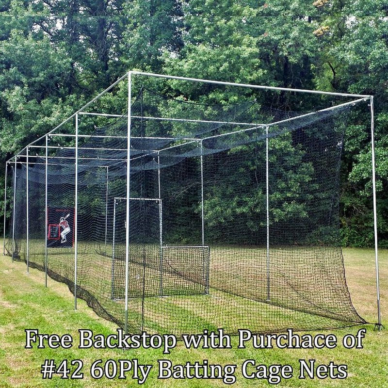 Heavy-Duty Batting Cage Net 10' x 12' x 40' | UV & Weather Resistant
