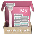 Joy Pink 5-Blade Razor for Women with 8 Refills – Moisture Lubrastrip