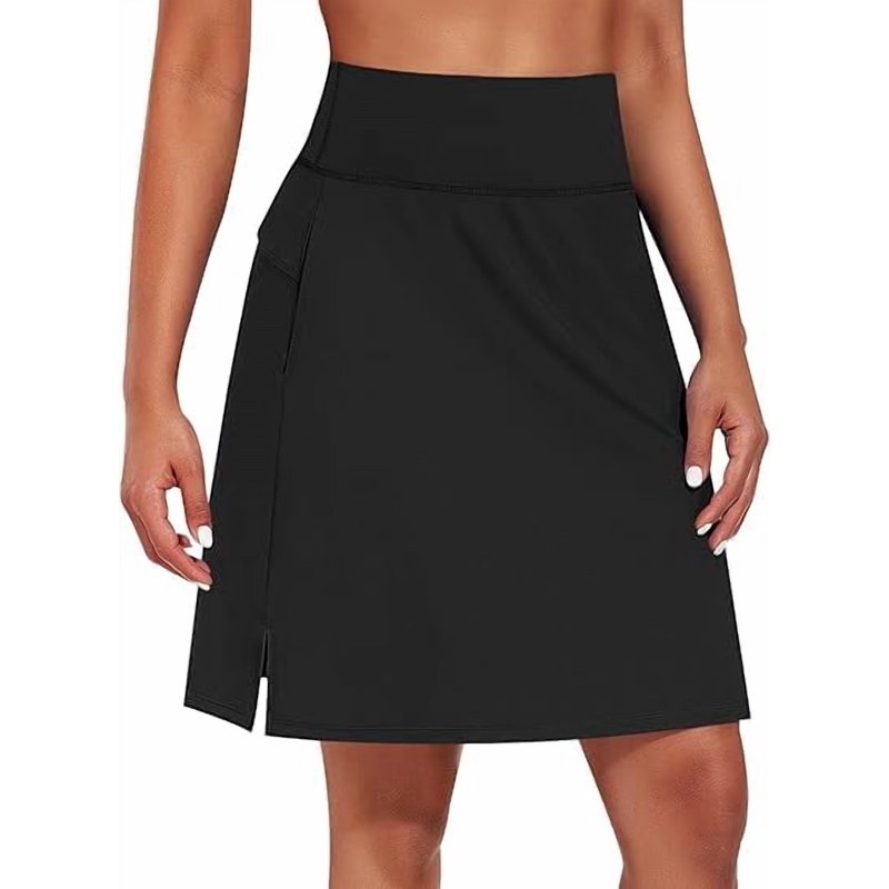 Women’s High Waist Knee Length Athletic Skort with Pockets - Tennis & Golf Skirt