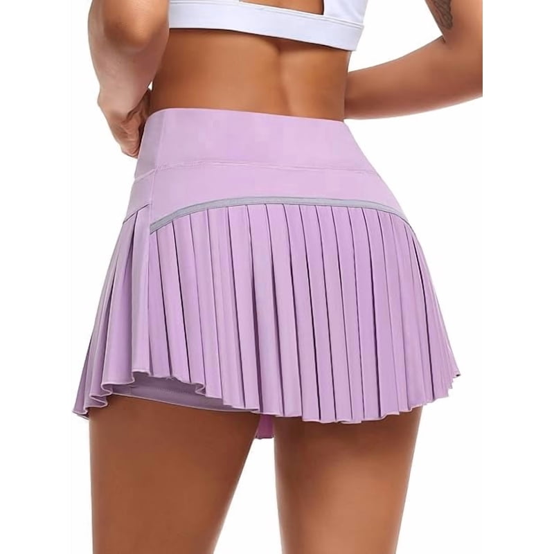 Women's Pleated Tennis Skirt with Shorts High Waist Athletic Skort