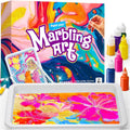 Kids Marbling Art & Craft Kit with 7 Paint Colors, Water Paint Set, Paper & Tools