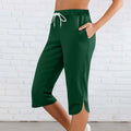 Women's High Waist Capri Pants - Knee Length Athletic Yoga Leggings with Pockets