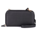 RFID Blocking Double Zip Organizer Vegan Leather Travel Wallet with Detachable Strap
