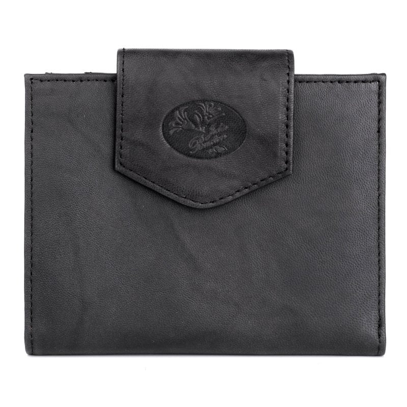 Women's Leather Cardholder Wallet with Multiple Card Slots and ID Window