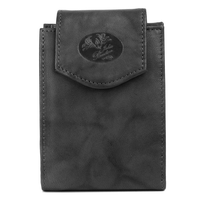 Women's Convertible Leather Billfold Wallet - Black