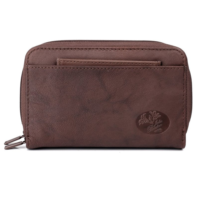 Women's Leather Double Zip Organizer Bag - Multiple Colors