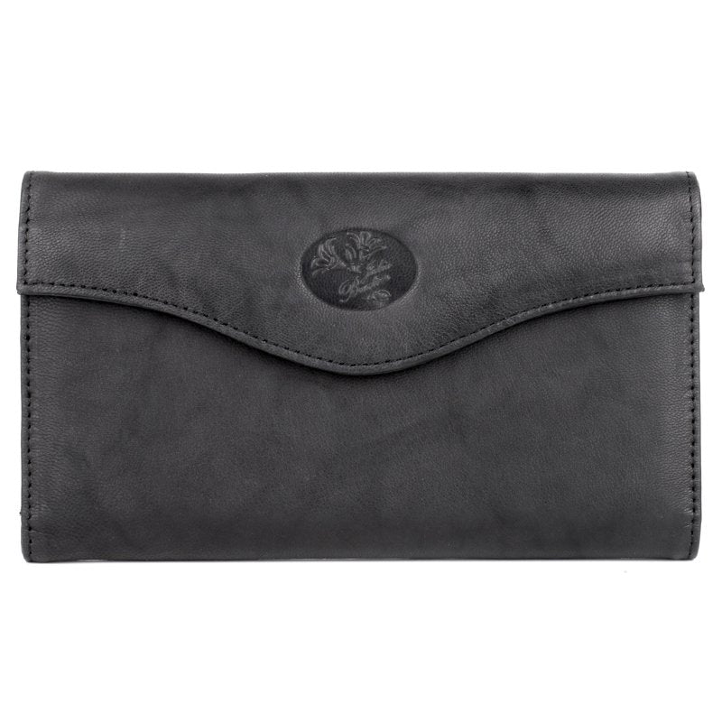 Women's Leather Clutch Organizer with Removable Checkbook & Card Slots