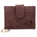 Leather Card Case with ID Window and Storage Slots for Women