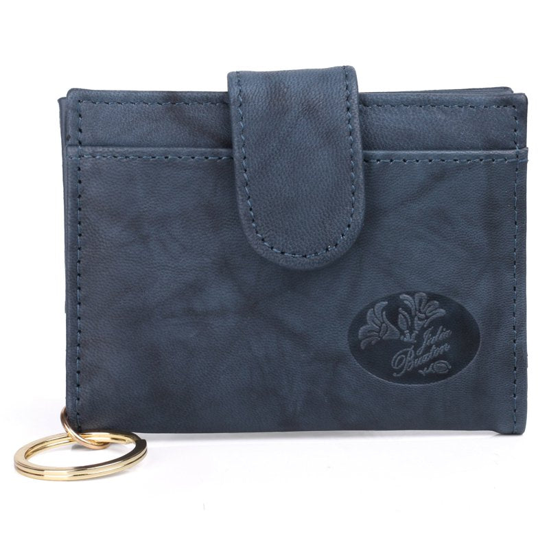 Leather Card Case for Women - Slim Wallet with ID & Card Slots, Multiple Pockets