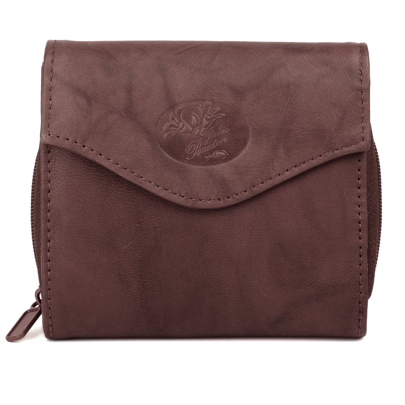 Women's Leather Zip French Purse with Card Slots & Coin Pocket - Julia Buxton