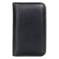 Leather Card Case with ID Window and Multiple Slots - Black & Red Variants