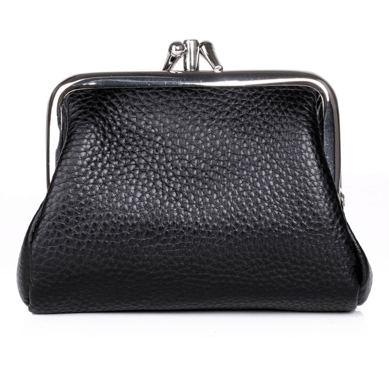 Leather Coin Purse with Triple Frame - Soft Butter Finish, Multi Pocket