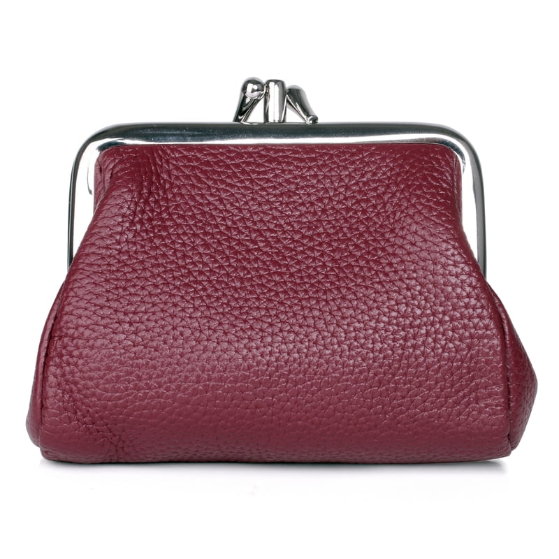 Leather Coin Purse with Triple Frame - Soft Milled Leather, Multiple Colors