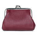 Leather Coin Purse with Triple Frame - Soft Milled Leather, Multiple Colors
