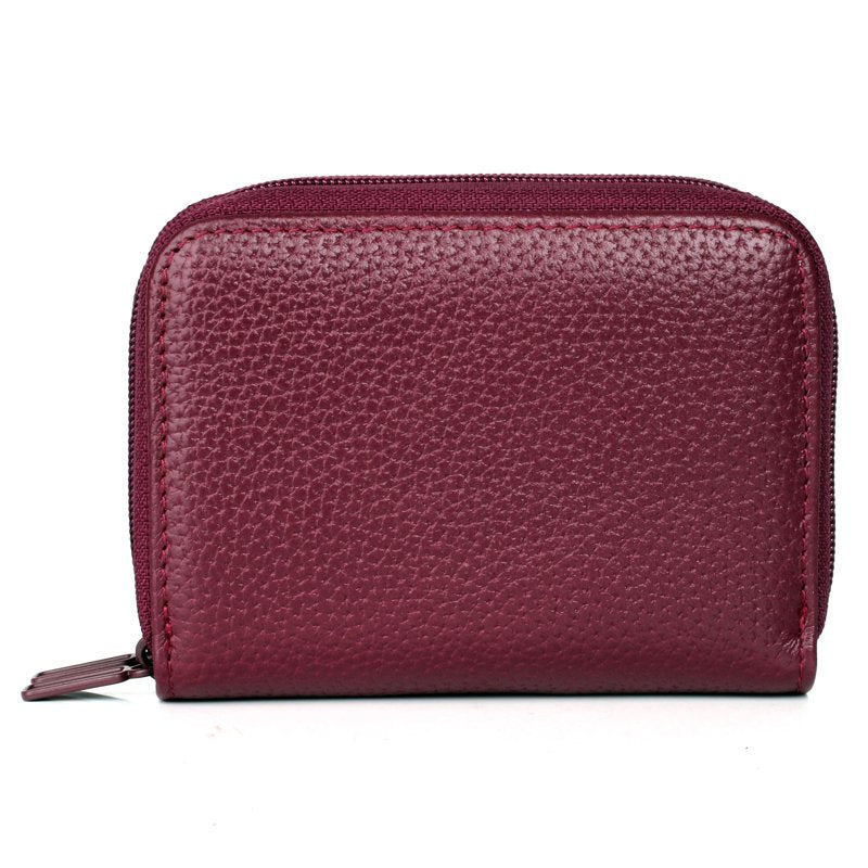 Leather Wallet with Multiple Card Slots and ID Window for Women