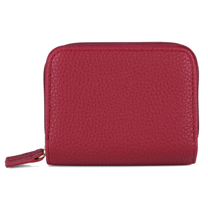 Women's RFID Blocking Pebble Leather Wizard Wallet with Zipper & Card Slots