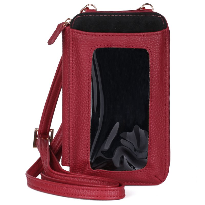 Women's Pebble Vegan Leather Crossbody Bag with RFID Blocking - Multiple Colors