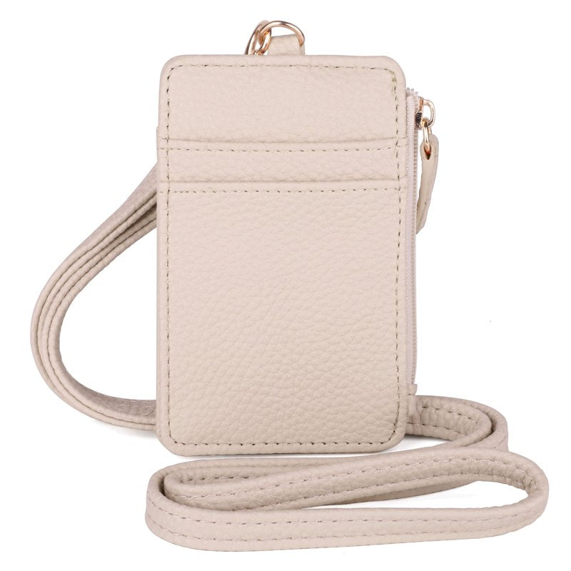 Women's RFID Convertible Lanyard with Card Slots Vegan Leather - Pebble Texture