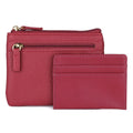 Women's RFID Coin & Card Case with Pebble Textured Vegan Leather - Multiple Colors