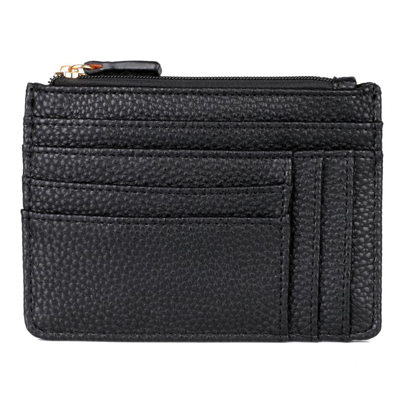 Women's RFID Coin Pouch with Card Slots and Utility Pockets - Vegan Leather