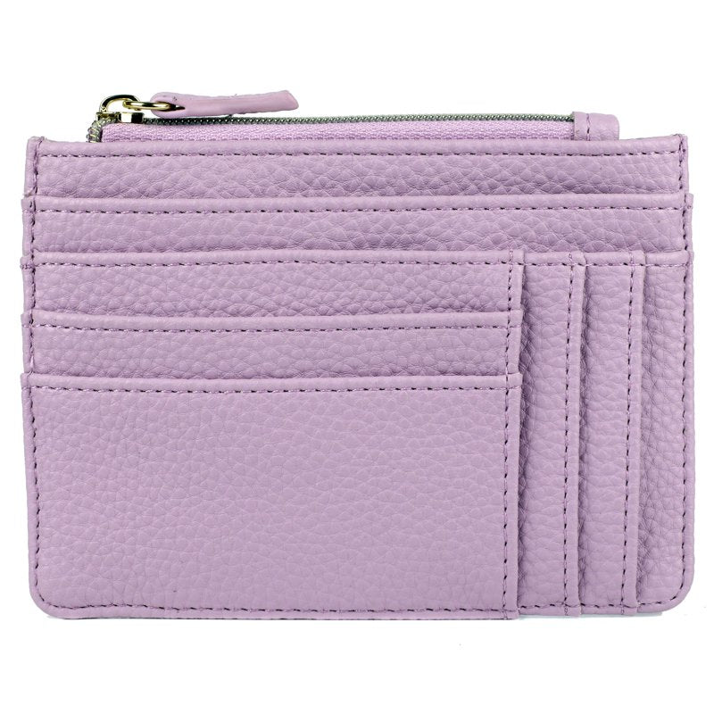 Women's Vegan Leather Coin Case with RFID Blocking - Pebble Texture, Multiple Colors
