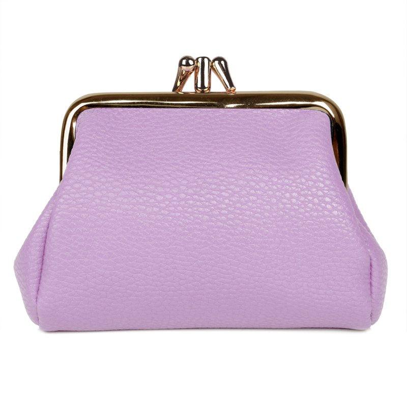 Julia Buxton Women's Lilac Pebble Vegan Leather Triple Frame Coin Purse